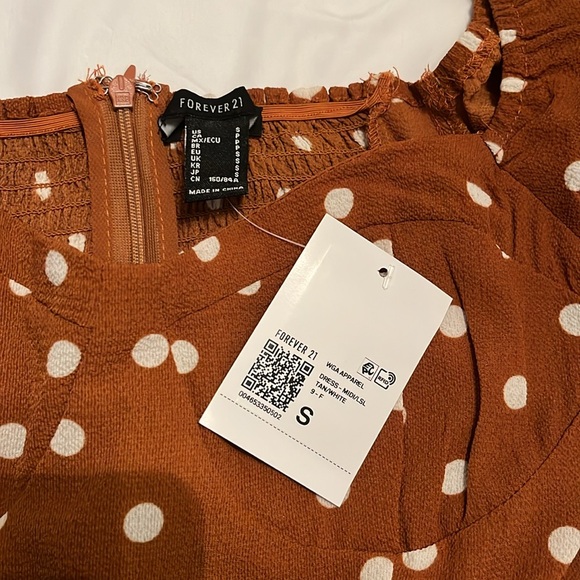 Polka Dot Midi Dress in Burnt Orange Small - Picture 16 of 16